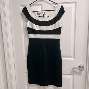 Muse fitted black & cream dress